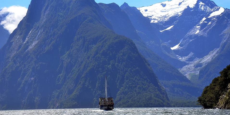 Milford Sound in the Southern Alps, New Zealand